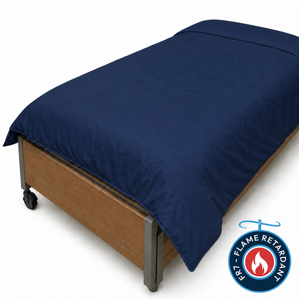 Flame Retardant Single Duvet Cover (Cream, Navy, Sky Blue)