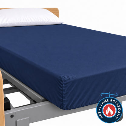Flame Retardant Single Fitted Sheet (Cream, Navy, Pale Blue)