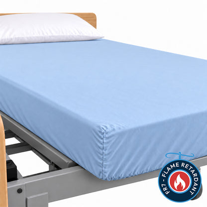 Flame Retardant Single Fitted Sheet (Cream, Navy, Pale Blue)