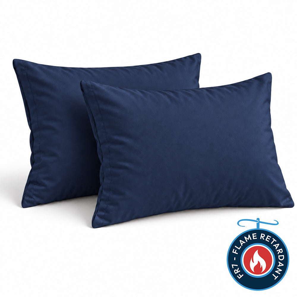 Flame Retardant Pillowcase Pair (Cream, Navy, Sky Blue)